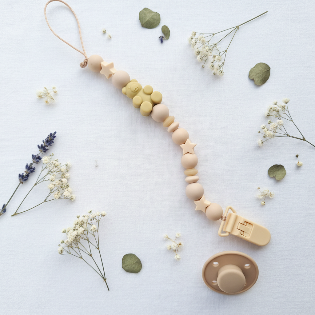 Portaciuccio Bear Beige - flat lay