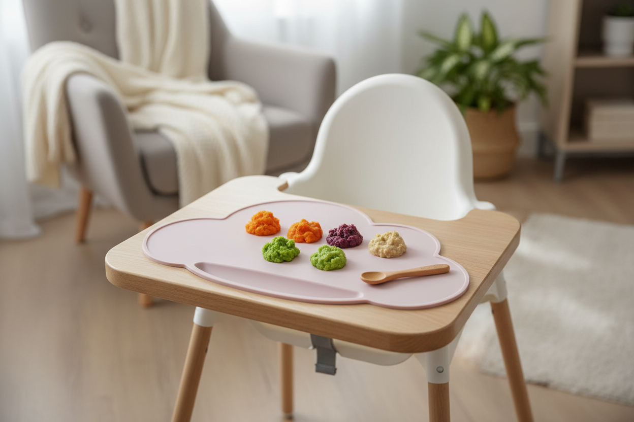 Tovaglietta in Silicone Nuvola Rosa - lifestyle seggiolone
