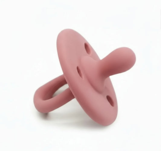 Ciuccio Morbido in Silicone BPA Free per Neonati - Colore Rosa Malva -Conforme Normative UE