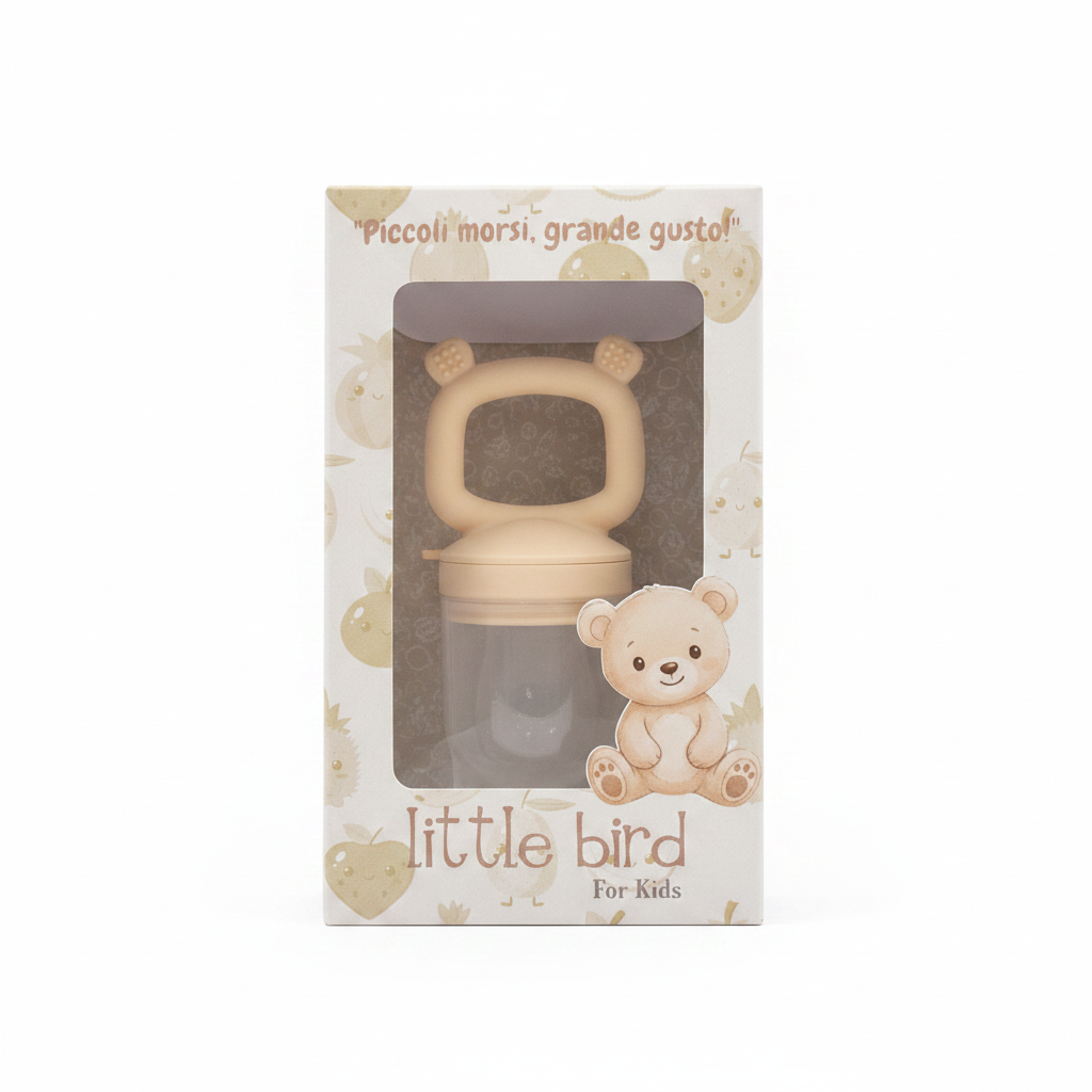 Ciuccio Frutta Orsetto Beige con packaging Little Bird