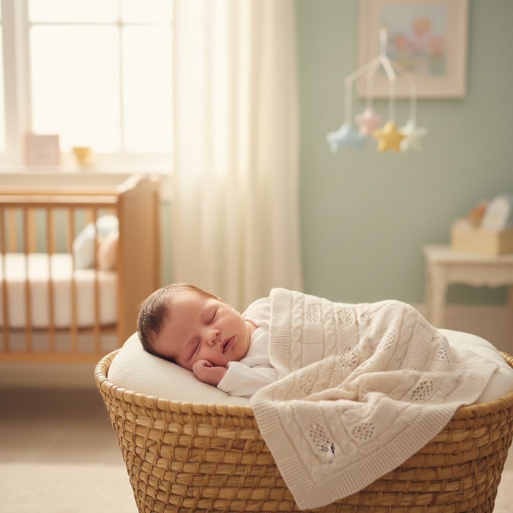 Copertina Rosone Beige lifestyle neonato