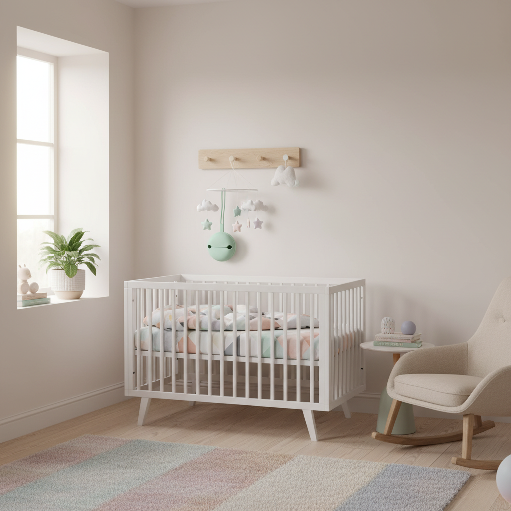 Portaciuccio verde menta nella cameretta