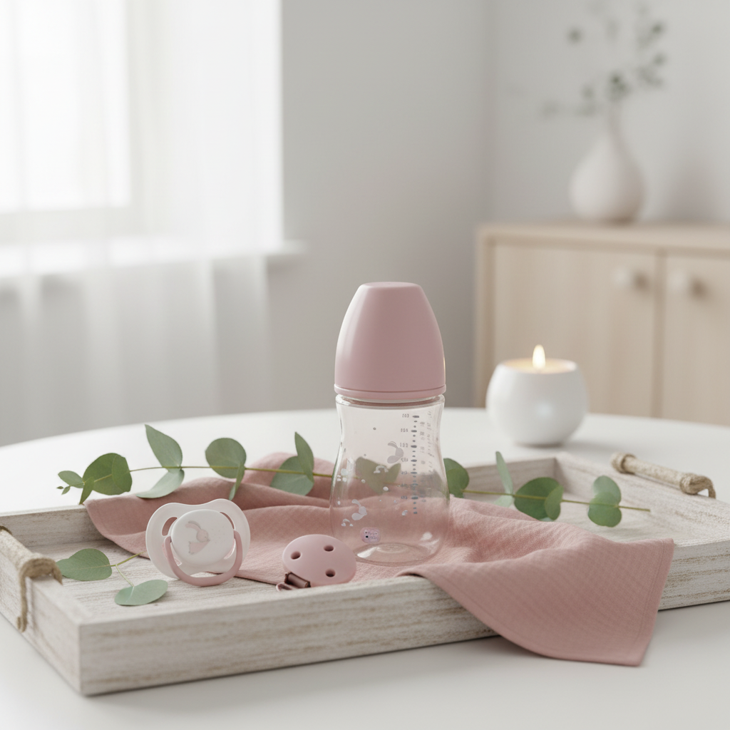 Set biberon ciuccio portaciuccio lifestyle scandinavo