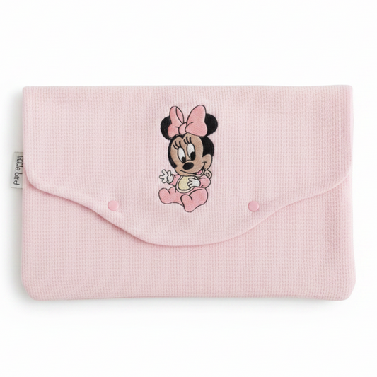 Busta Portatutto Ricamata Minnie - Sfondo Bianco
