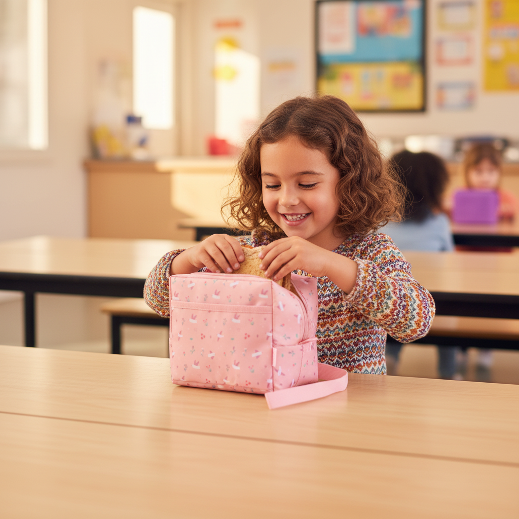 Borsa Termica Merenda Blossom Birds lifestyle - bambina a scuola