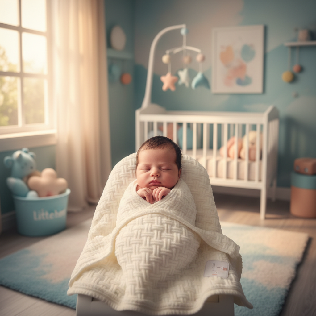 Copertina Griglia Avorio lifestyle neonato