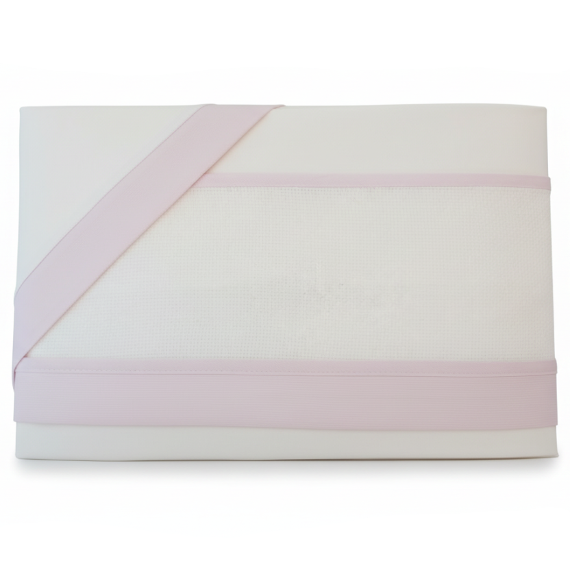 Lenzuolino Carrozzina Rosa - sfondo bianco