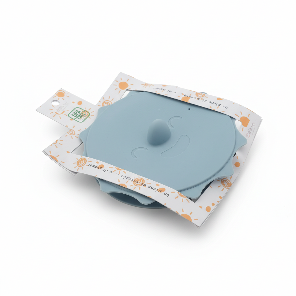 Ciotola sole dusty blue con packaging Little Bird