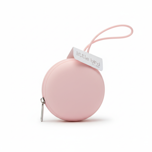 Portaciuccio in silicone rosa chiaro con cerniera - Little Bird