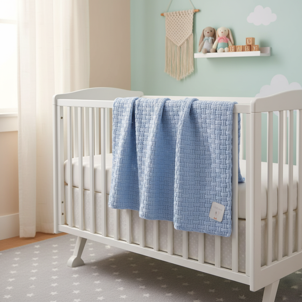 Copertina Griglia Celeste lifestyle culla