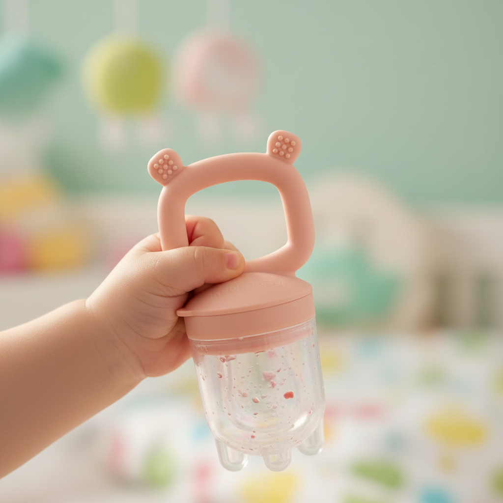 Ciuccio Frutta Orsetto Rosa lifestyle bambino
