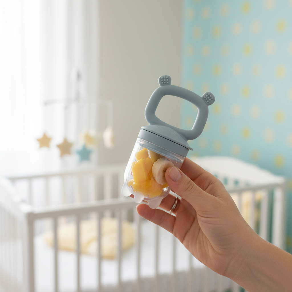 Ciuccio Frutta Orsetto Celeste lifestyle cameretta