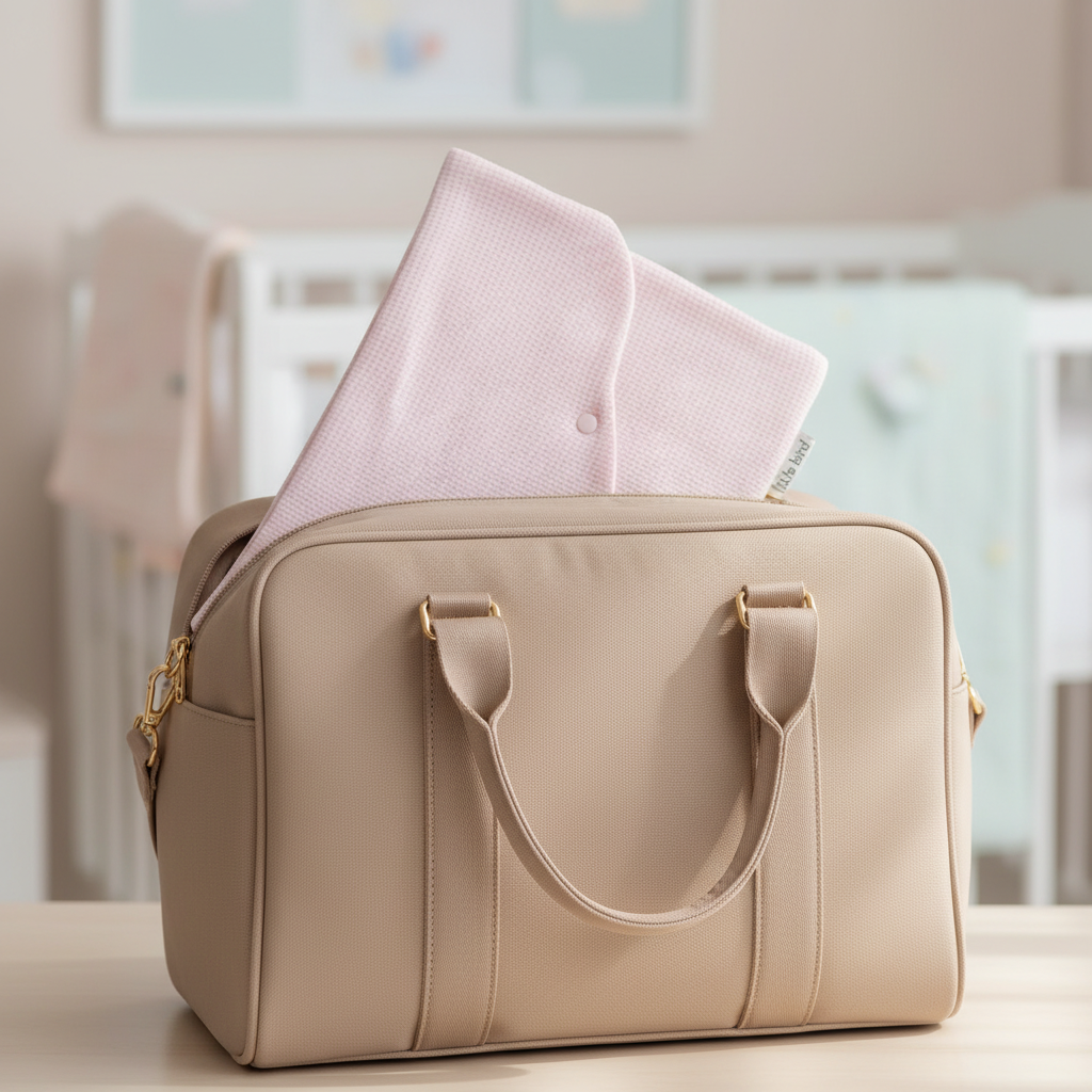 Busta portatutto rosa nella borsa neonato