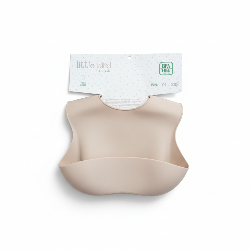 Bavetta beige chiaro con packaging Little Bird