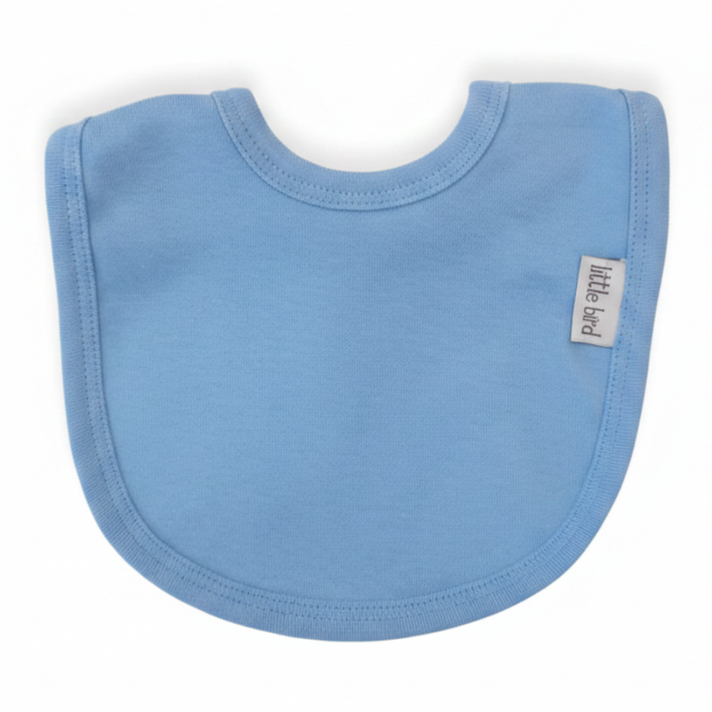 Bavetta blu Little Bird sfondo bianco professionale