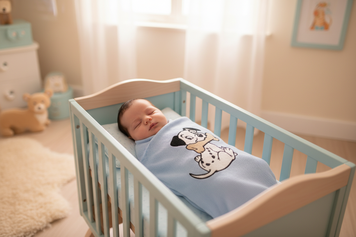 Copertina Dalmata avvolta intorno al neonato