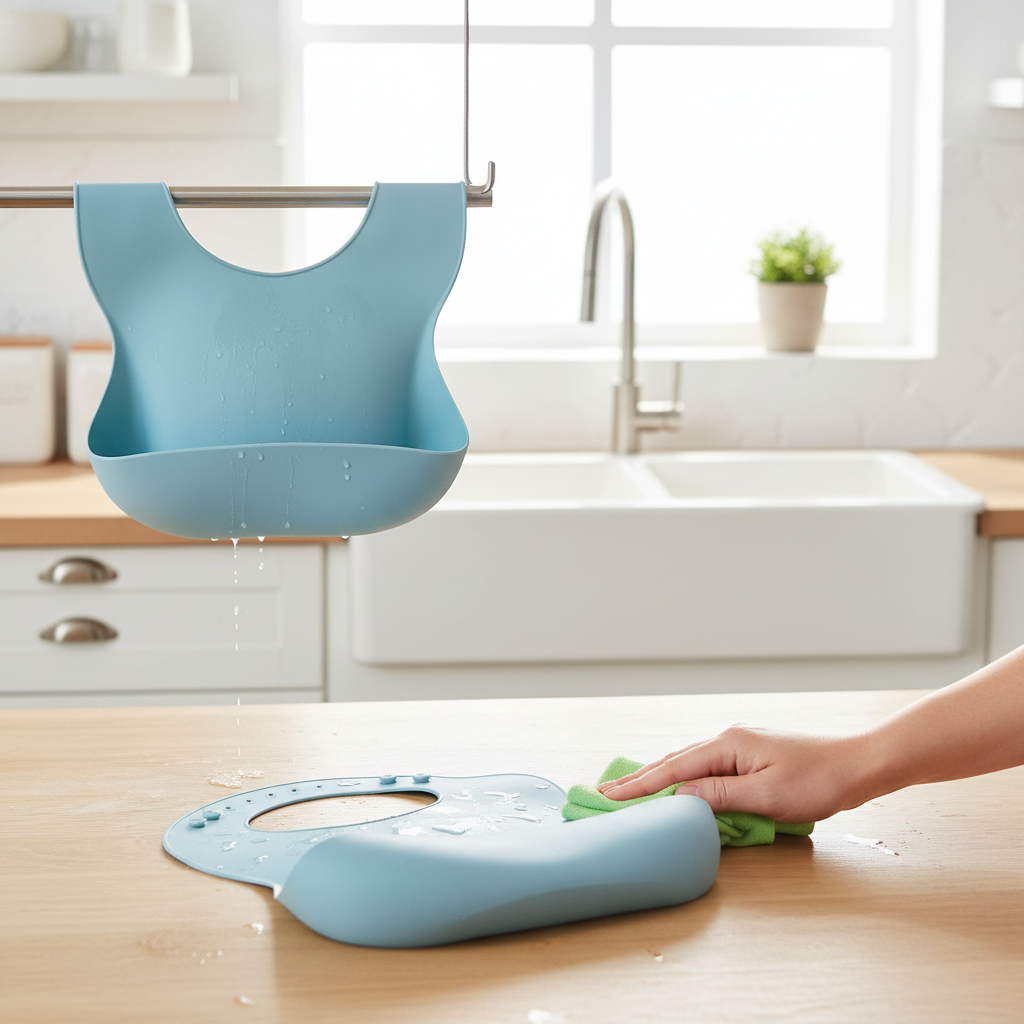 Bavetta celeste pulita e asciutta