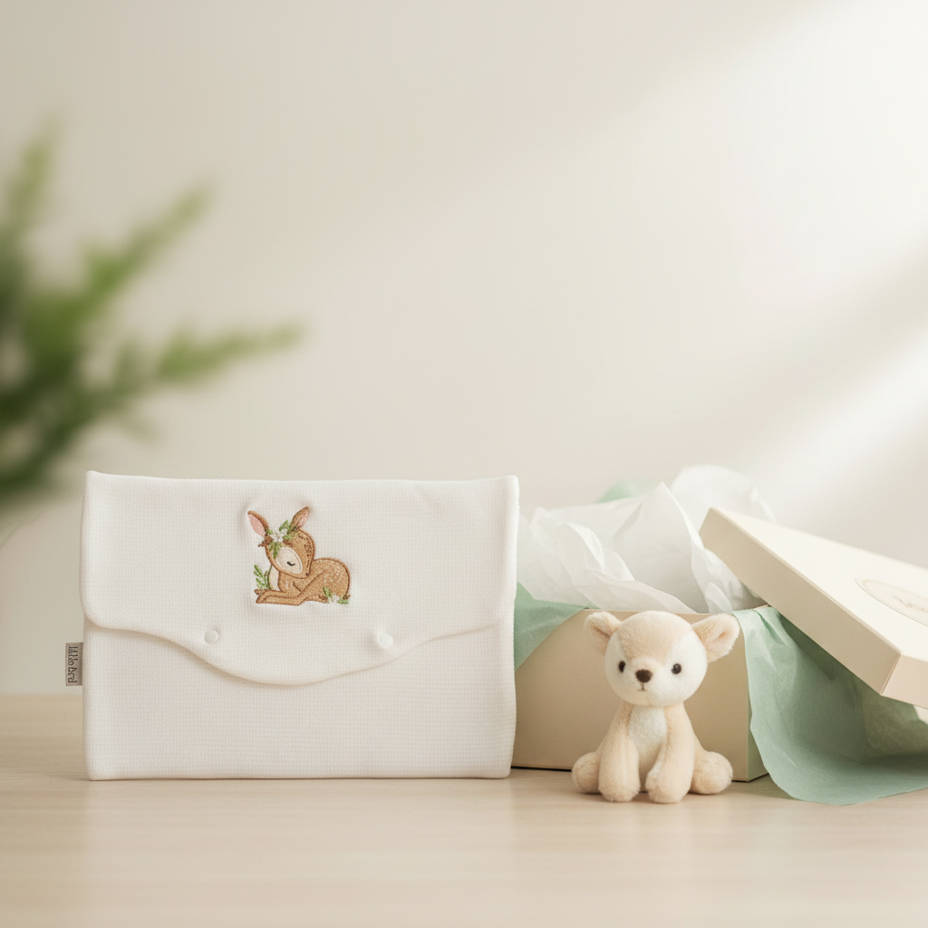 Busta Portatutto Ricamata Bambi - Lifestyle Regalo
