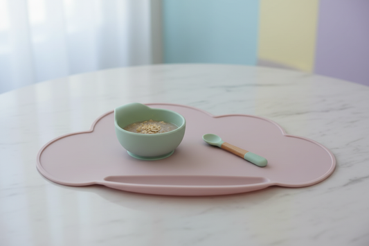 Tovaglietta in Silicone Nuvola Rosa - lifestyle tavolo marmo