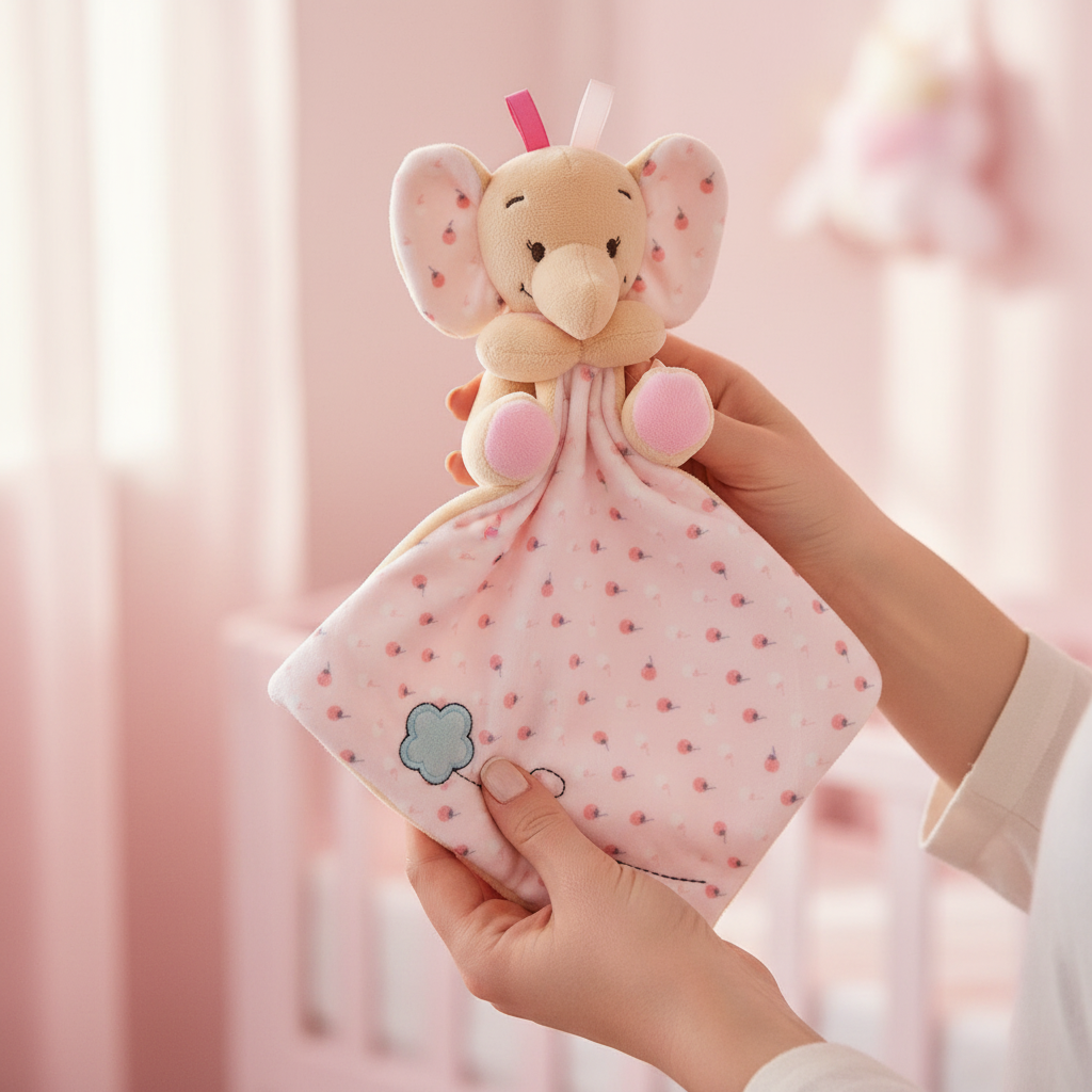 Little Bird - Dou Dou Elefantino Giallo e Rosa - 100% Anallergico - Regalo Nascita