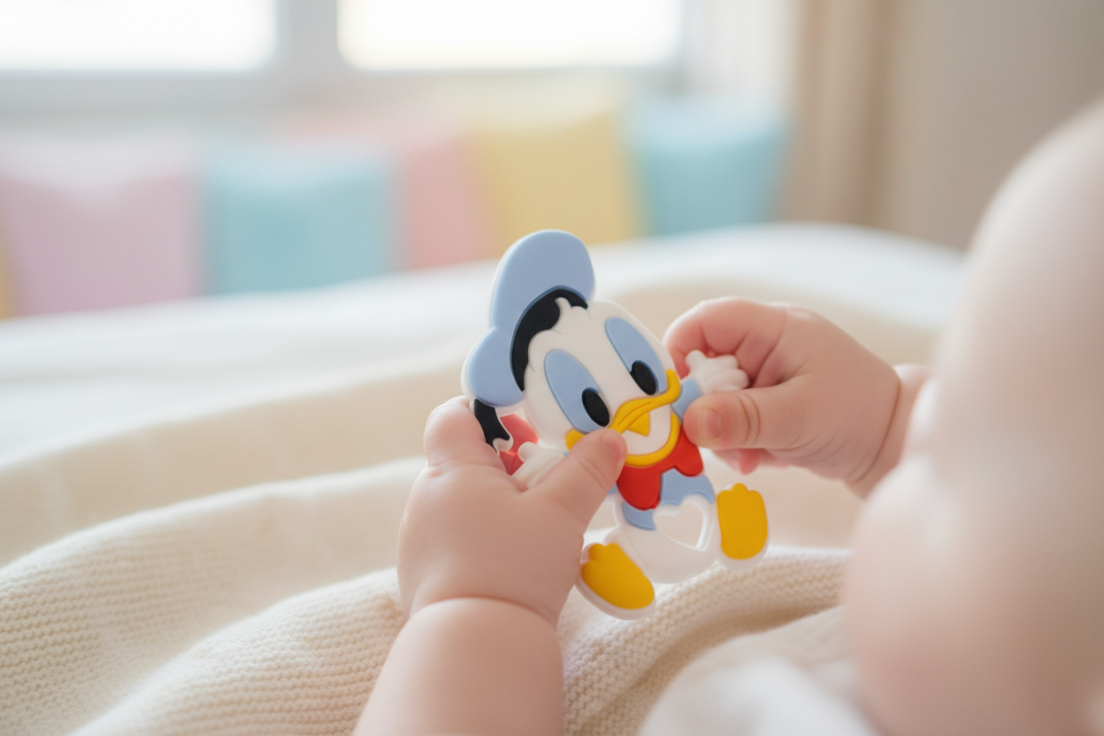 Manine che stringono il massaggiagengive