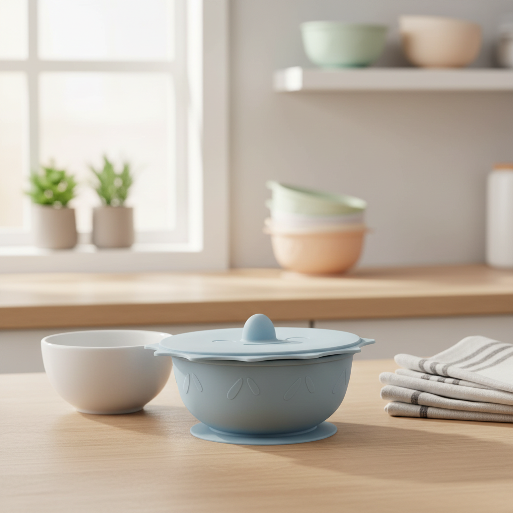 Ciotola sole dusty blue con coperchio