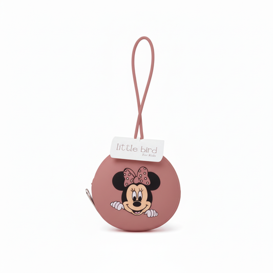 Portaciuccio Minnie rosa antico su sfondo bianco