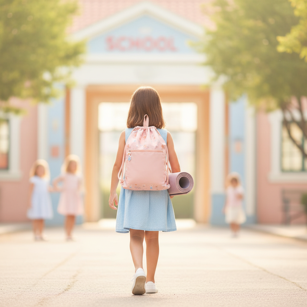 Sacca Zaino Mouse Fairies Tutete lifestyle - bambina a scuola danza o gita con sacca zaino rosa cipria topolina Cenerentola cordone sulle spalle