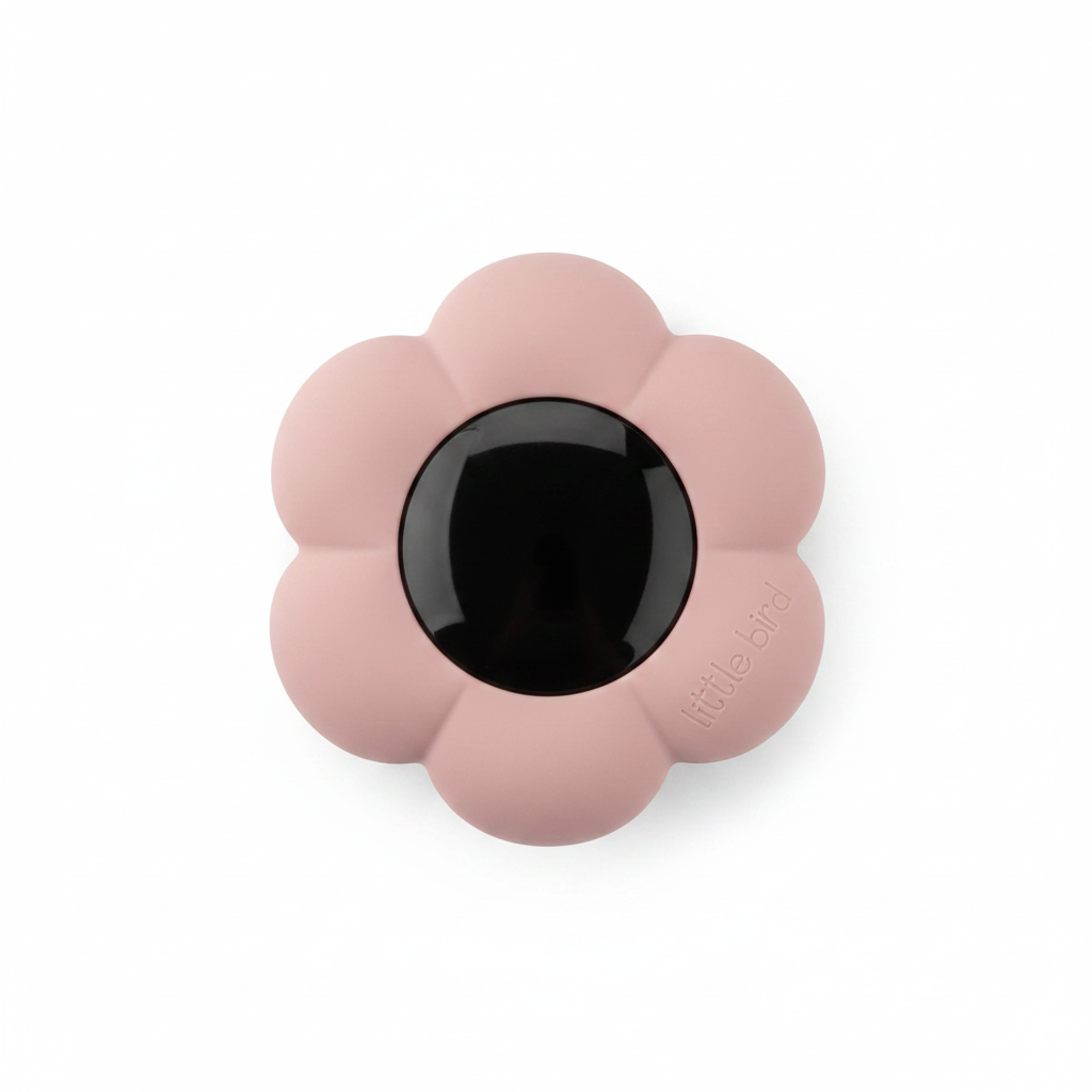Termometro digitale da bagnetto fiore rosa antico Little Bird - sfondo bianco