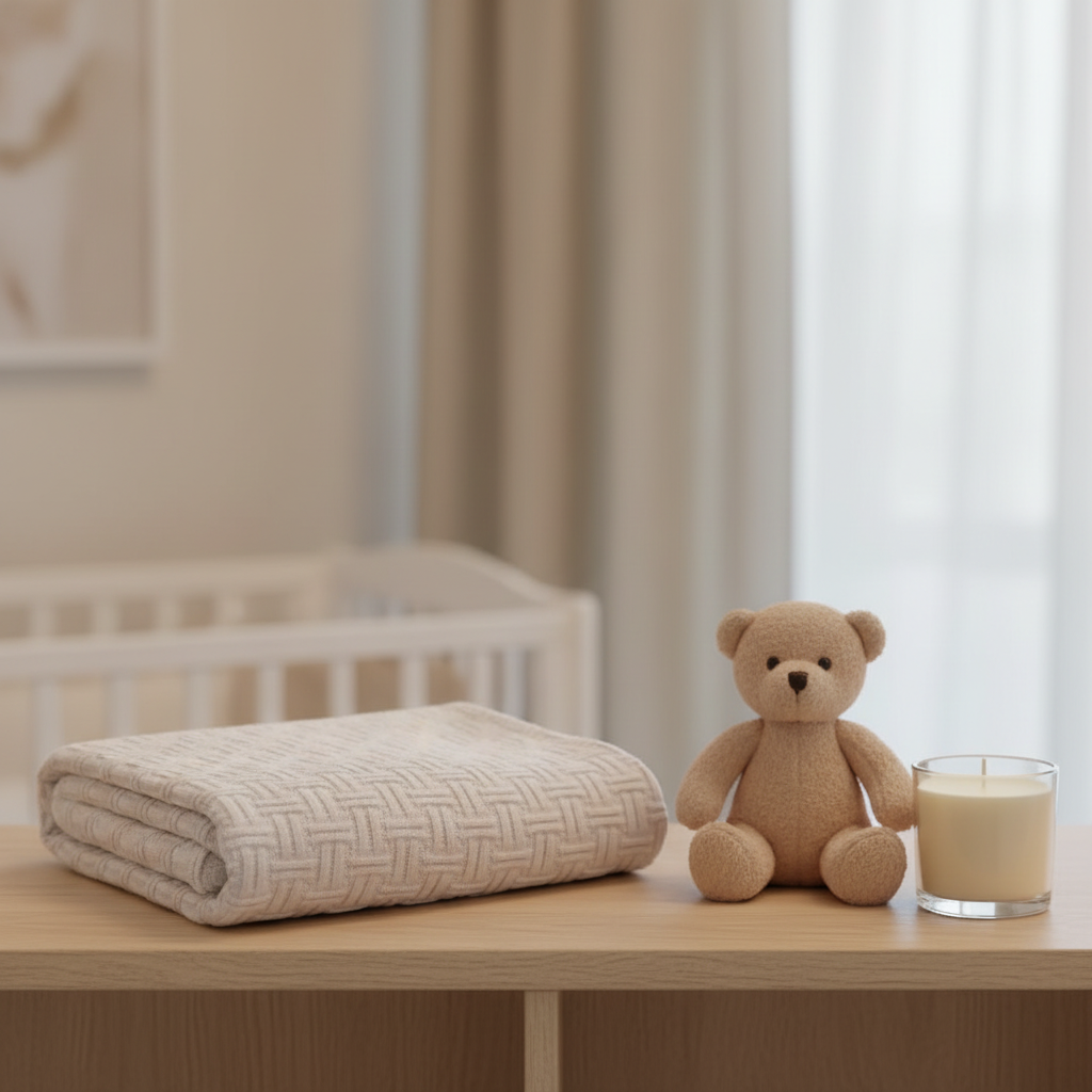 Copertina Griglia Beige lifestyle mensola