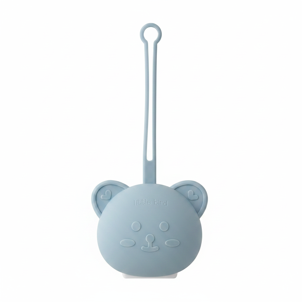Portaciucciotto Orsetto Dusty Blue sfondo bianco