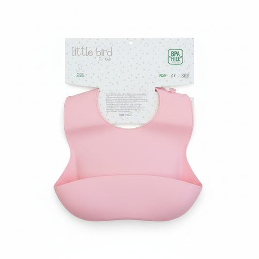 Bavetta rosa con packaging Little Bird