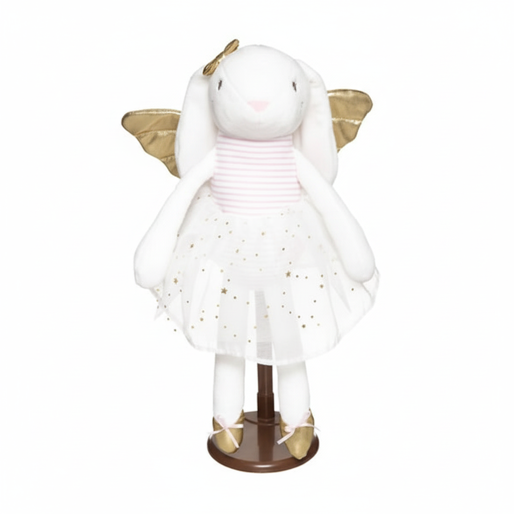 Peluche coniglietta ali dorate immagine generata