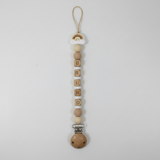 Catenella Portaciuccio Arcobaleno Boho - Nome Personalizzabile