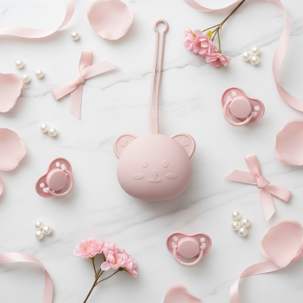 Portaciucciotto Orsetto Rose Pink romantico fiori
