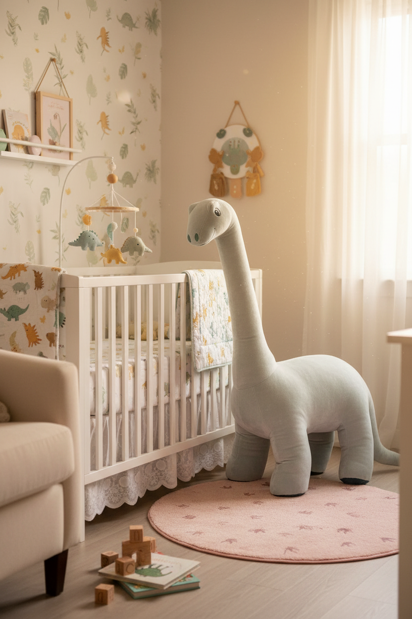 Peluche dinosauro maxi lifestyle in cameretta