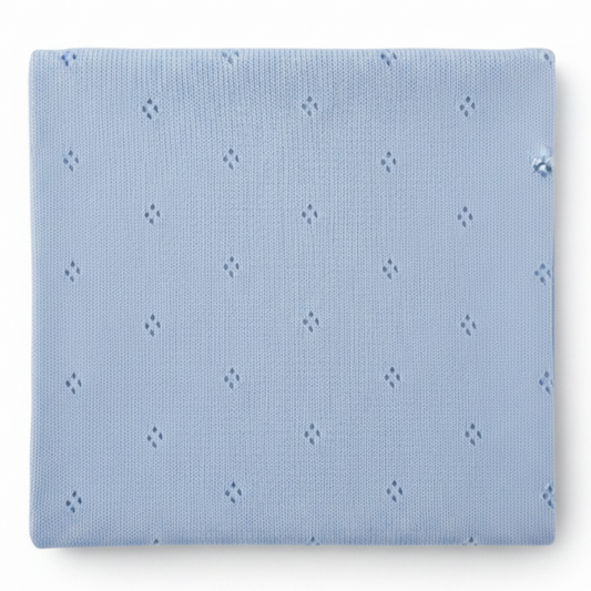 Copertina Traforata Rombi Celeste sfondo bianco