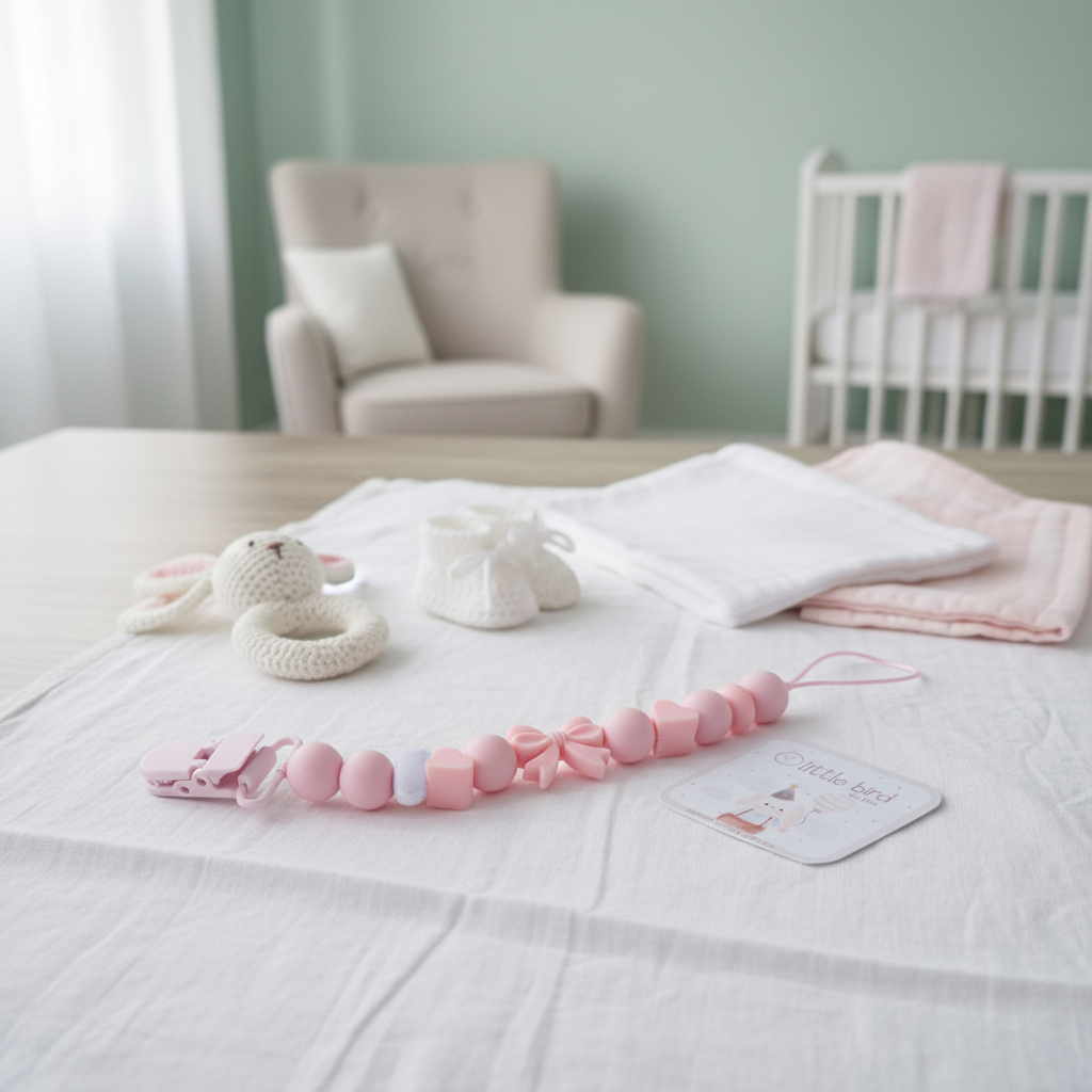 Portaciuccio Fiocchetto Rosa - lifestyle nursery