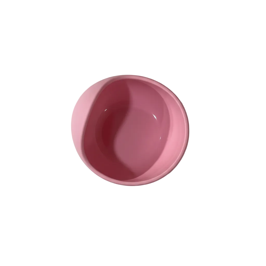 Ciotola silicone pink dall'alto sfondo bianco