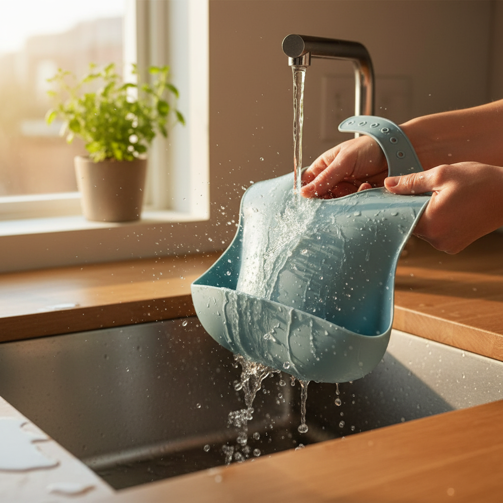 Bavetta celeste facile da lavare sotto l'acqua