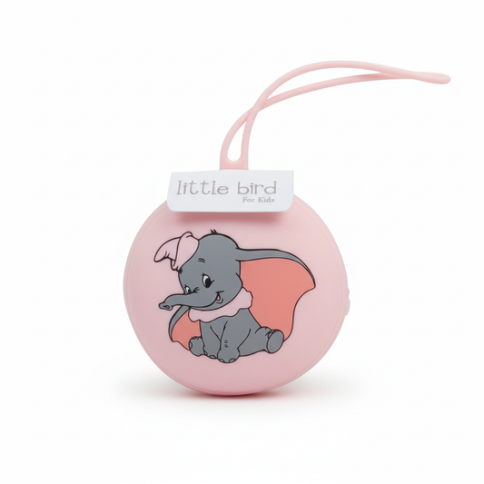 Portaciuccio Dumbo rosa su sfondo bianco