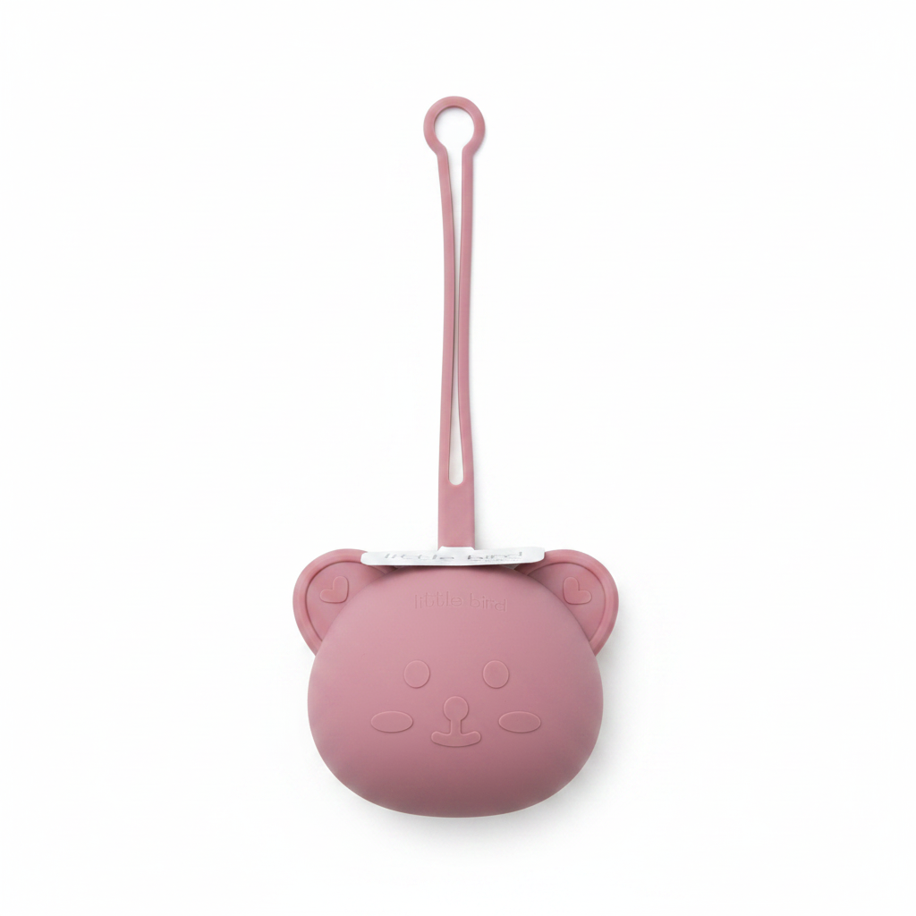 Portaciucciotto Orsetto Dark Pink sfondo bianco