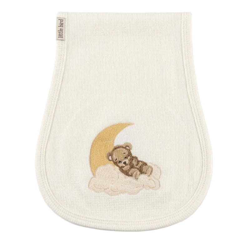 Little Bird - Couverture d'épaule Ourson avec ballons - 100% Coton Hypoallergénique - Personnalisable
