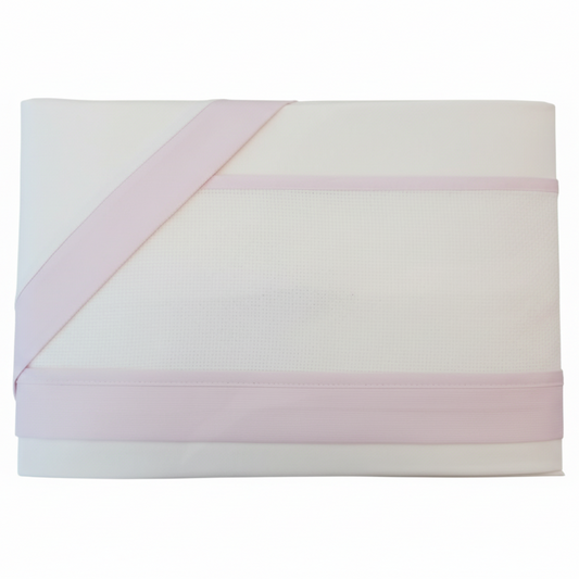 Lenzuolino Culla Rosa - Sfondo Bianco