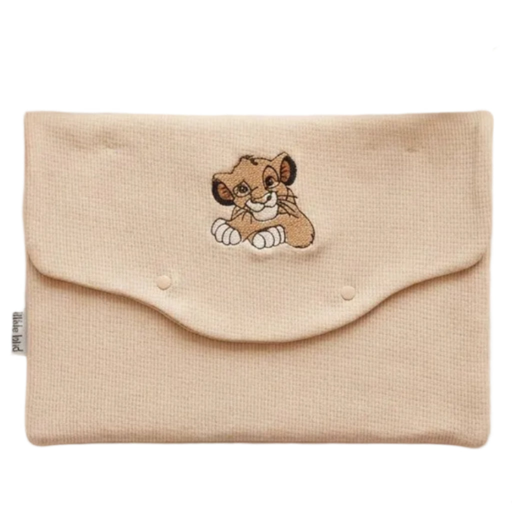 Little Bird - Busta Portatutto Neonato Ricamata Simba - Organizer Borsa Parto
