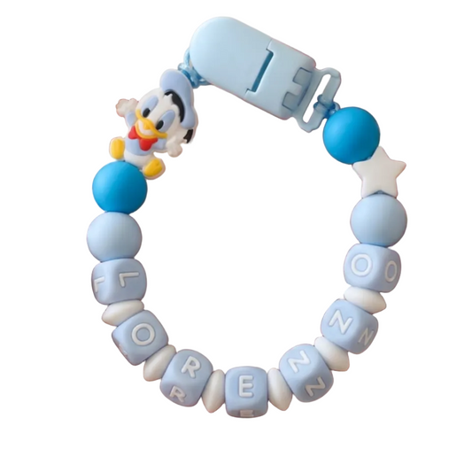 Little Bird- Attache-tétine personnalisable Donald Duck avec prénom - 100% sans BPA - Cadeau de naissance