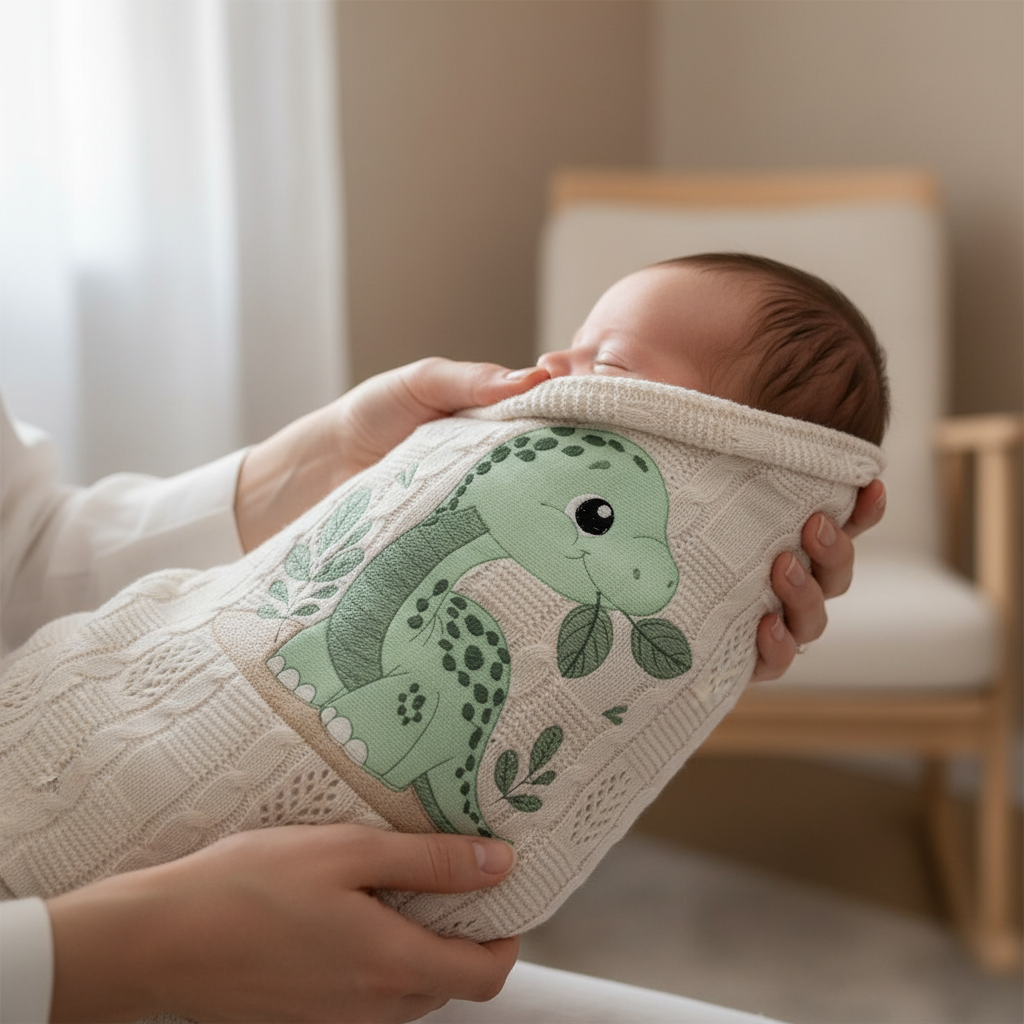Mamma che avvolge il bebè