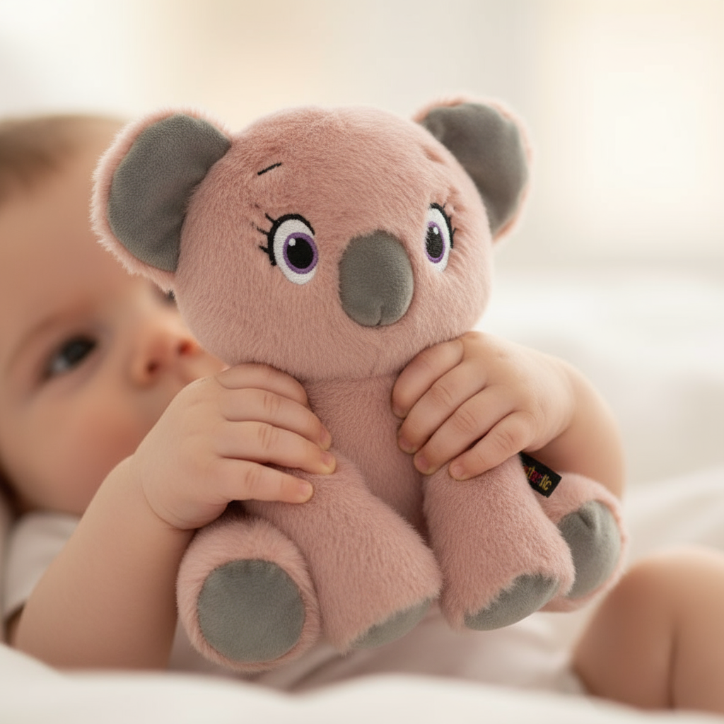 Manine di bambino con peluche koala