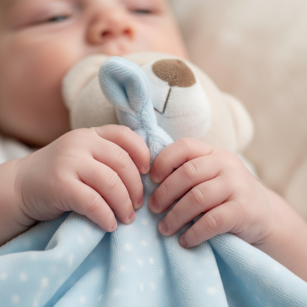 Doudou Orsetto Azzurro  pois- Copertina di Sicurezza per Neonati