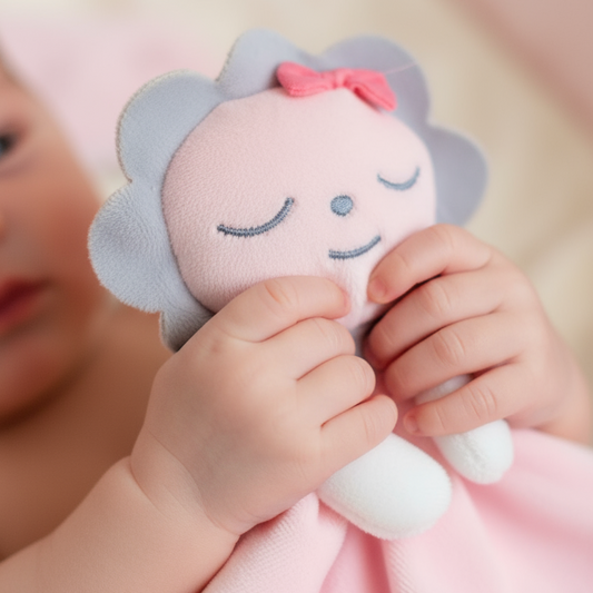 Manine di neonato con doudou - quadrato